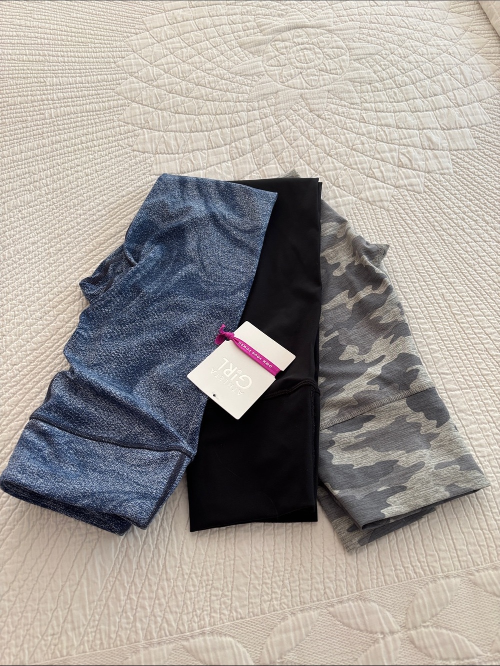 Athleta and 2 more Girls' Leggings – Lot price for Blue Space, Black & Gray Camo
